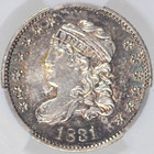 1831 Capped Bust Half Dime Cacg Au58 Cac Witterbrick Toned Nice Coin