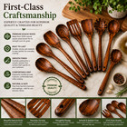Premium Wooden Cooking Utensils Set Acacia Wood Kitchen Tools 10pcs Bpa Free