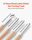 Vevor 6pcs Wood Lathe Chisel Set Hss Woodturning Tools Storage Box For Finisher