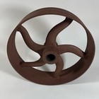 Antique Industrial Flat Belt Pulley 12  Vintage Cast Iron Wheel  Curved Spokes