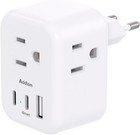 European Travel Plug Adapter  International Power Adapter With 3 Outlets 3 Us   