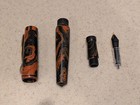 Ranga Markandreya Ebonite Fountain Pen - Black Orange  Jowo Medium  6 Nib