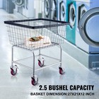 Uimoso Wire Laundry Cart Wire Laundry Basket 2 5 Bushel Heavy Duty W  4   Wheels