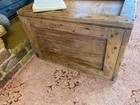 Old Antique Pine Chest  Vintage Wooden Storage Trunk  Blanket Box  Coffee Table 