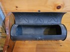 Vintage Primitive Punched pierced Tin Hinged Round Hanging Candle Box Hearthware