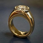 2 1ct Vvs1 Round Cut Lab Created Diamond Men s Anniversary 14k Gold Finish Ring