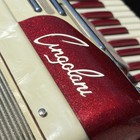 Vintage Cingolani Red Sparkle Cream Pearloid Piano Accordion Italy Untested