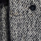 Vintage 1950s 60s Cape Jacket Black white Tweed Fur Trim Heavy Coat  flaws-read