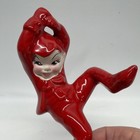 Vintage Pixie Elf Christmas Ornament Or Figurine 5 5 In Red Suit Mid-century