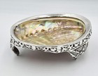 Fine Antique Solid Silver Mounted Paua Shell Bonbon Dish C1900
