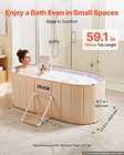Vevor Portable Foldable Bathtub 59 1  Large Soaking Hot Spa Tub For Adult Beige