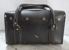 Vintage Thick Leather Nurses   Doctors Medical Bag