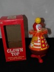 Rare Tin Ohio Art Clown Spinning Toy Top Collar Spins Out 319d180 Excellent
