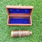 New Handmade Vintage Maritime Solid Brass Spy Telescope With Wooden Box