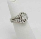 Real 925 Sterling Silver 2 Ct Round Cut Moissanite Wedding Engagement Ring Set