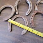 Vintage Used Horse Shoes Metal Mixed Lot Of 8 Some Nails