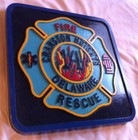 Fire Department Cranston Heights 3d Routed Carved Wood Patch Sign Custom