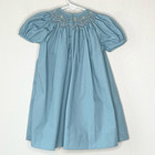 Petit Ami Slate Blue Embroidered Smocked Dress - Infant Us 6 Months