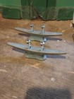 Pair Of Vintage Cast Solid Bronze  6  Cleats  Nice Patina