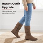 Womens Slouchy Mid-calf Knee High Boots Flat Low Heel Slouch  Mocha  5 5 
