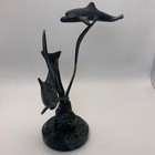 San Pacific International Spi Dolphin Sculpture Statue 7 5  Bronze Patina