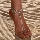 Women Beach Anklet Toe Ring Chain Barefoot Sandal Foot Jewelry Gold Silver