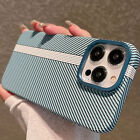 Shockproof  Carbon Fiber Texture Case For Iphone 16 Pro Max 15 13 12 Hard Cover
