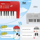37 Key Upgrade Keyboard Piano For Kids Beginners Electronic Red Piano With Micro