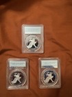 First Strike 2021-w Pcgs Pr70dcam Silver Eagle Type 2 Lot Of 3