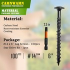  pack Of 50   14 X 6 Wood Structural Lag Screws  Black Coated Torx star Drive