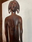 Original Vintage Ebony Wood Hand Carved African Masai Warrior 16 
