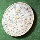 1857 Lower Canadian  Provinces 1 2 Cents Token Copper Coin Bank Of Upper Canada
