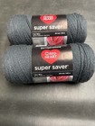 Red Heart Super Saver Charcoal Gray  4 Ply Acrylic  2 Pack   7 Oz