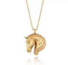 Women s 1 30ct Horse Pendant Round Cut Real Moissanite 14k Yellow Gold Plated