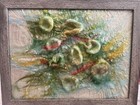 Felt Art wet Felted nuno Felted wall D  cor     spring Blossom    Bouquet Framed Art