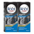 Veet Hair Removal Cream For Men  Sensitive Skin  50g Each  pack Of 2  