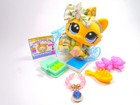Littlest Pet Shop Rare Yellow Crouching Cat  1090 With Accessories Authentic