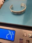 R  Francisco Signed 925 Sterling Silver Turquoise Petit Point Cuff Bracelet Zuni