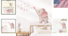 Elephant Butterfly Wall Stickers Kids Room Nursery Decor Removable Pvc