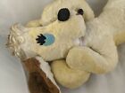 Vintage Dog Plush Smoking Pipe Yellow Lying 19 Inch Stuffed Animal Toy
