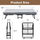 Folding Bed With Memory Foam Mattress And Sturdy Metal Frame 75  X 31  