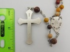 Vintage Creed Sterling Silver Mookaite Rosary 23  Miraculous Medal Crucifix