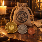 Harry Potter Gringotts Bank Wizarding World Galleons In Burlap Sack 3 Coins