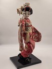 Japanese Geisha Kimono Doll Figure On Black Base W  Oct 1969 Inscription