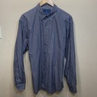 Ralph Lauren Dress Shirt Mens Xl Check Oxford Long Sleeve Button Polo Pocket A10