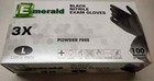 1000 Nitrile Exam Gloves Powder Free Non Latex Emerald Medical Grade 4mil Black