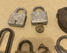 Lot Of 15 Diff  Antique   Vintage Padlocks Reese American Master Flag Sterling 