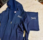 Juicy Couture Bling Tracksuit Hoodie   Pant Knit Set In Regal Blue Size Small