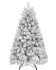 4 Ft Snow Flocked Artificial Christmas Tree With 366 Branch Tips foldable Base