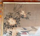 Antique Chinese Or Japanese Watercolor Painting Of Ducks On Silk 19th 20th C